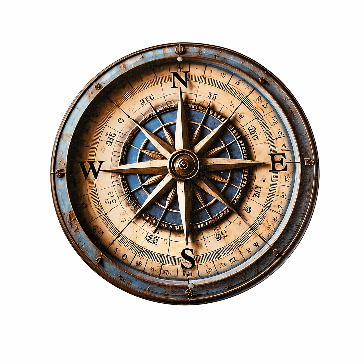 Retro Compass Rose Wall Art