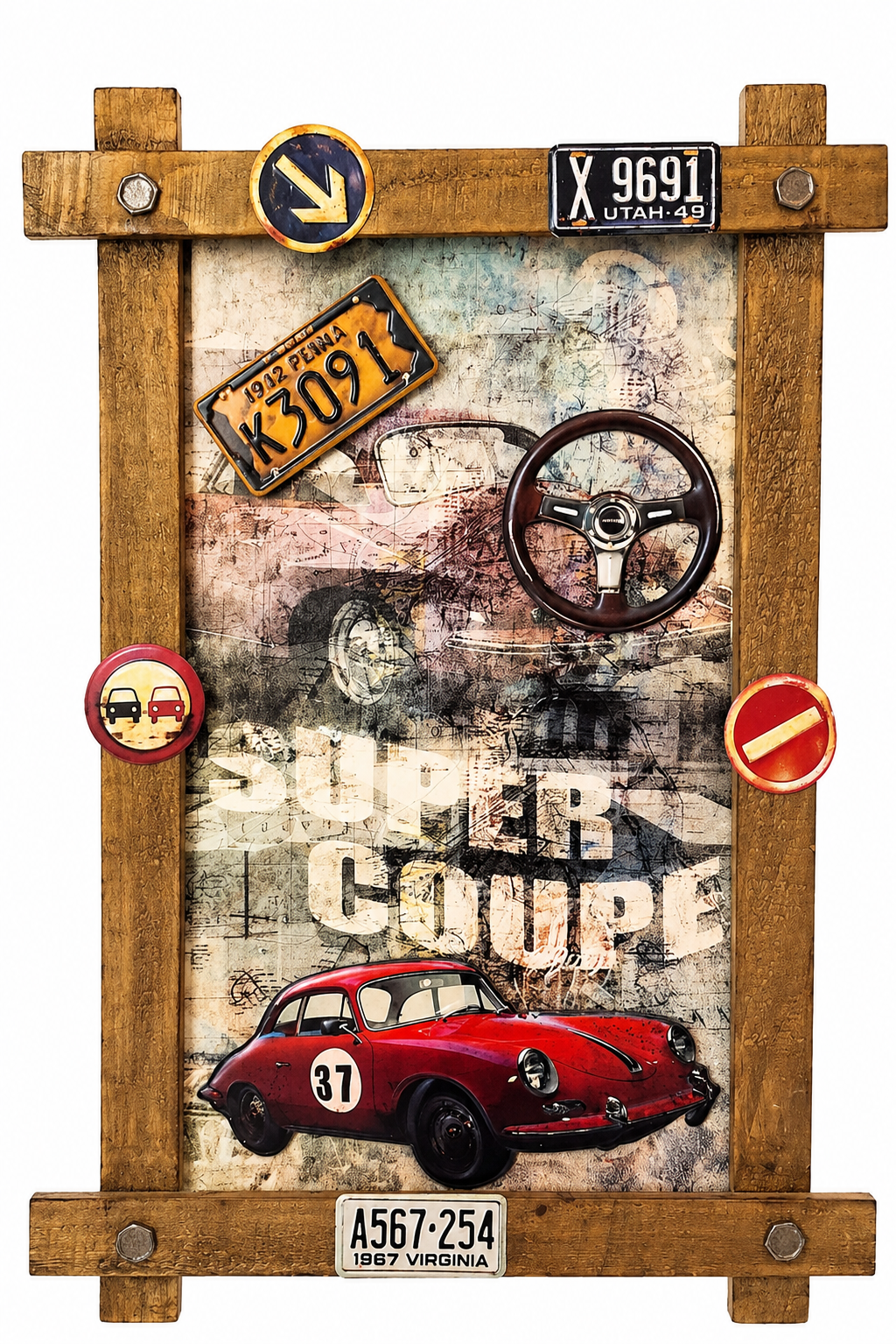 Vintage Car 3D Wall Art